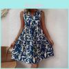 Bohemian Floral Print Cotton Blend Vneck Aline Dress For Summer Casual Wear