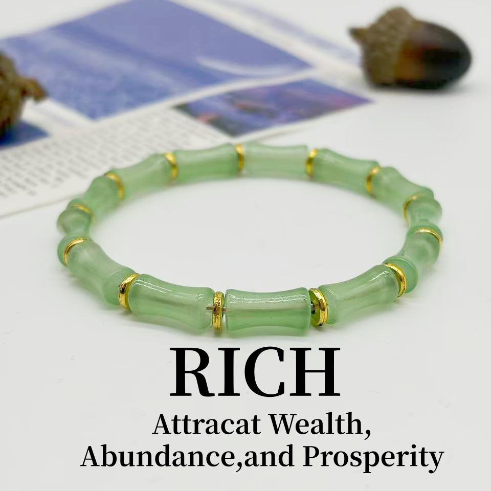TK Handmade Glazed Bamboo Bracelet - Prosperous Abundant Wristband