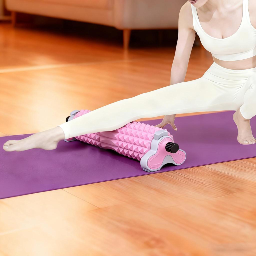 Pink Foam Roller, Adjustable Height Yoga Pole, EVA Fascia Roller, Muscle Relaxer