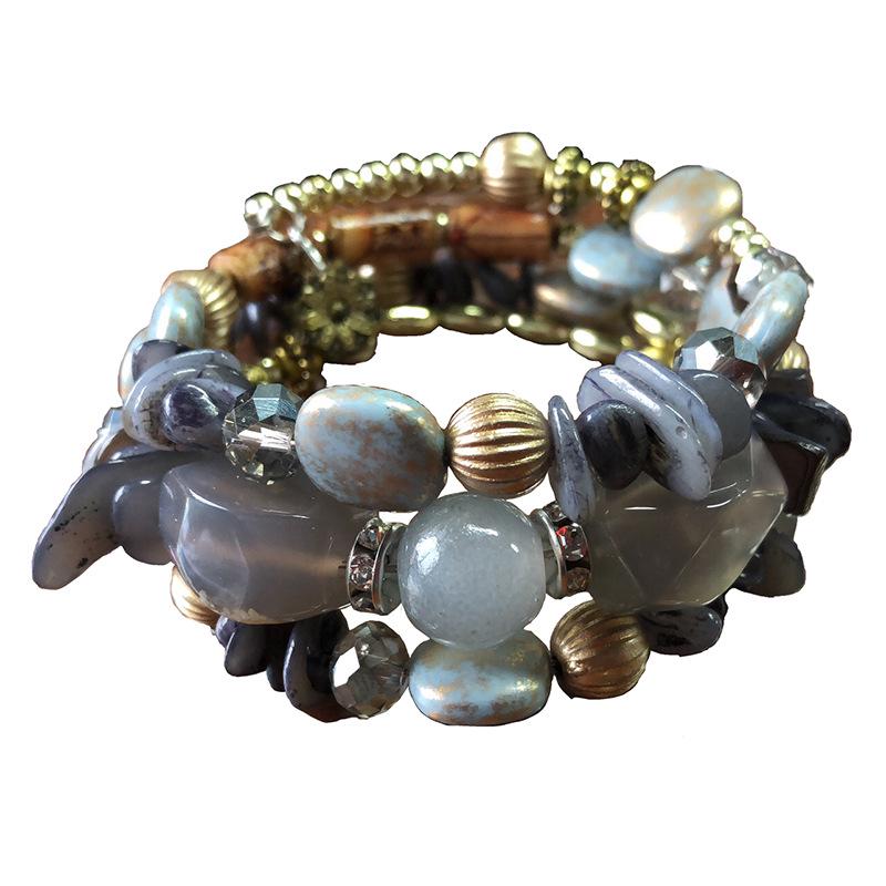 17 KM ® bohème pierre naturelle en cuir Wrap Bracelet for Women tissage perles de charme