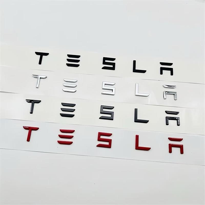 ZTFT9 3D Car Chrome Emblem Sticker Auto Trunk Decoration Badge Label For Tesla Model 3 Model Y Model S Model X Cybertruck SpaceX Coil