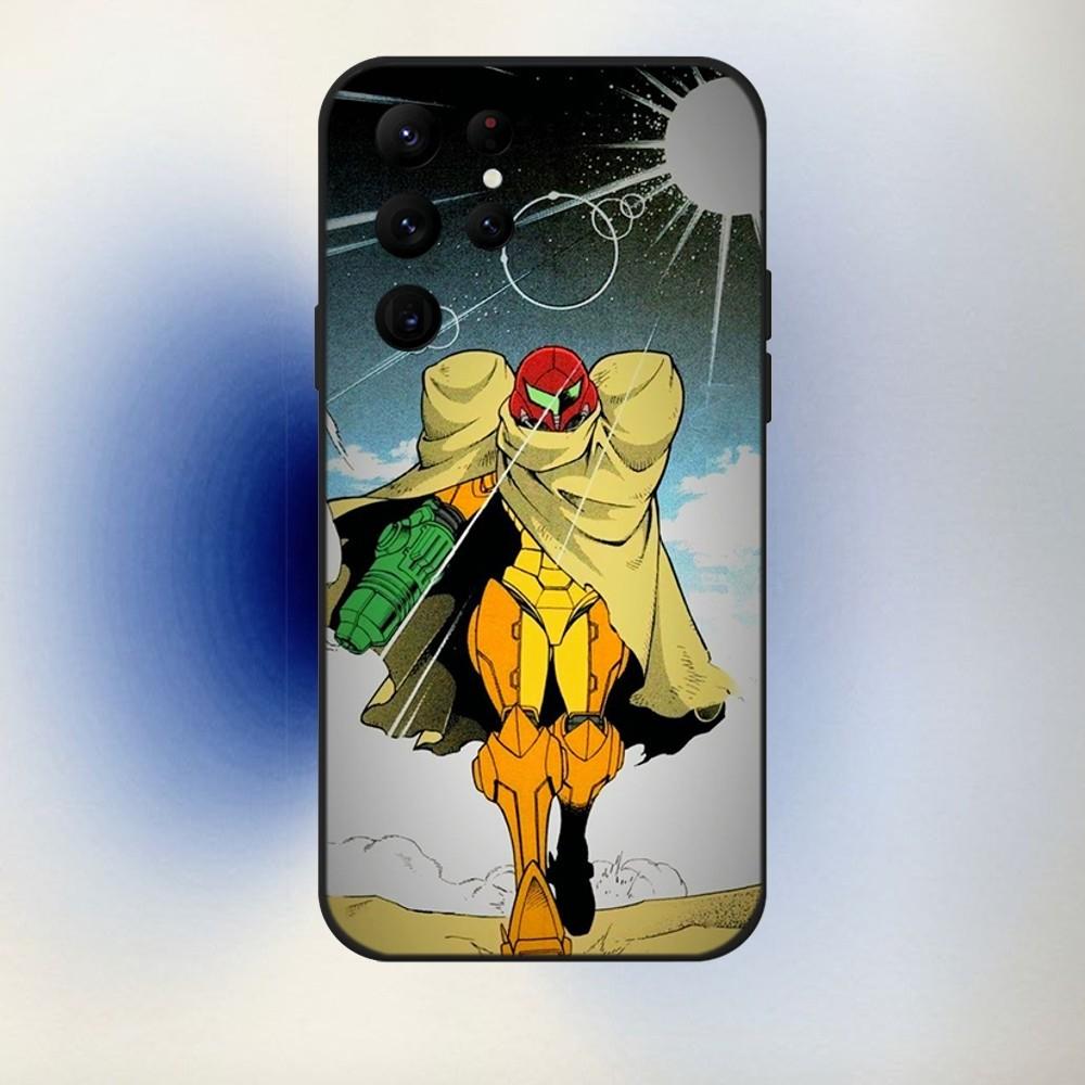 Game M-Metroid Phone Case For Samsung S24,23,22,30,21,10,9,Ultra,Plus,Lite,FE,5G Black Soft Case