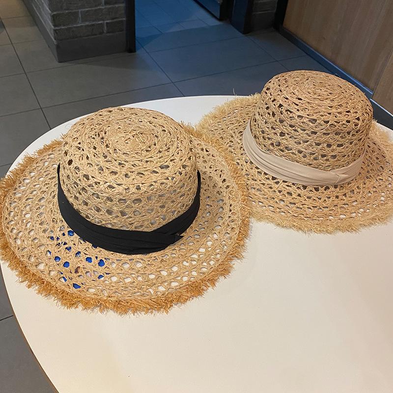 New Sun Hat Summer Fashion Hollow Sunscreen Sun Hat Woven Straw Hat Breathable Vacation Travel Versatile Fashion