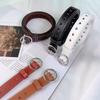 Elegant Minimalist Women's Pu Leather Belt Stylish Round Buckle Adjustable Fashion