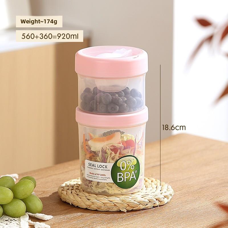 Portable Salad Bowl With Sealed Lid For Light Meals And Snacks