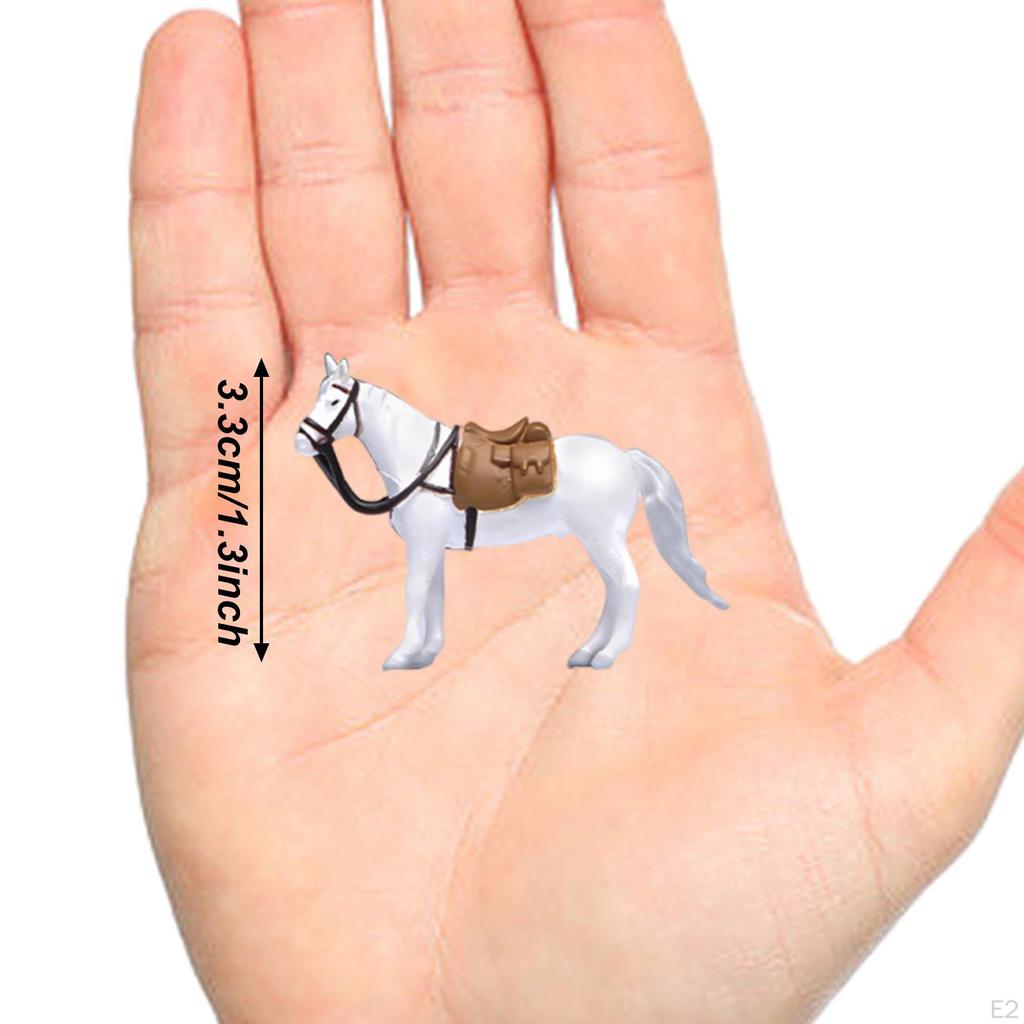1/64 Horse Model Farm Animal Figure DIY Layout Simulation Painted Figurine Resin for Scene