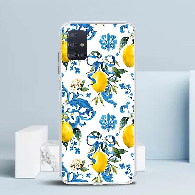 Summer Fruits Lemon Soft Cover for Samsung Galaxy A12 A22 A32 A52 A72 A02S Phone Case Note 20 Ultra 10 S10 Plus A51 A71 A50S A20