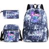 3Pcs/set Cartoon Printed Backpack with Shoulder Bag Pencil Case for Teenager Student Boy Girl School Bag Large Capacity Waterproof Bookbag Kid Gift