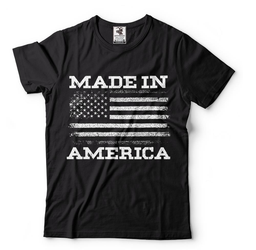 Patriotic t shirts Made In America Vintage USA Flag US Flag Tees 4th Of July