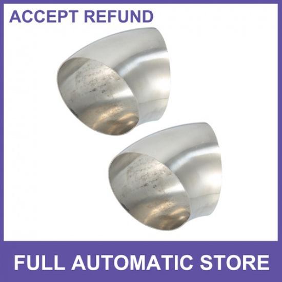 

2 Pcs OD 3 45 Degree 0.039 Thickness Stainless Steel Exhaust Elbow Pipe