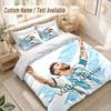 Custom Name Bedding Set 3 PiecesLionel Messi Print Duvet Cover + 2 Pillowcases Soft Bed Decor