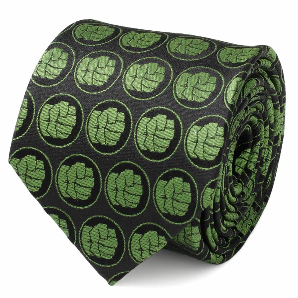 Marvel Hulk Black Green Tie [Cufflinks] mv-hlk-bk-tr