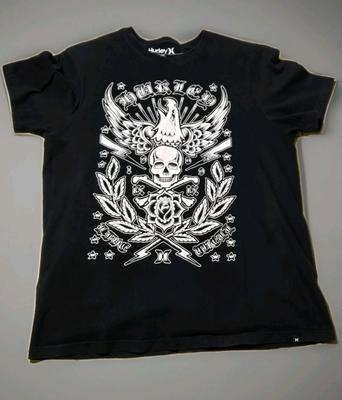 Hurley Premium Fit Black Graphic T-Shirt Skull Eagle Lightning Size XL (READ) Unisex T-Shirt