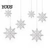 Reusable Paper Snowflakes for Ceilings 6Pcs Christmas Snowflake Hanging Decorations, 3D Iridescent Ornaments, Decorative Winter
