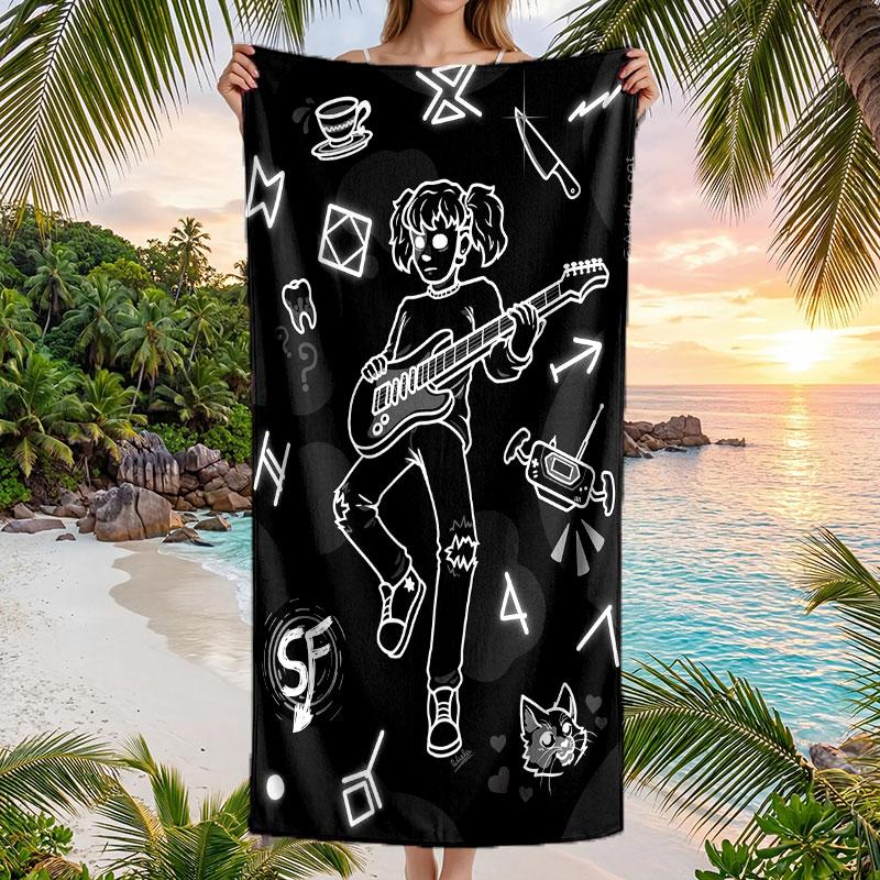 Large Beach Towel Quick Dry Absorbent Towel For Beach IndoorSally Face