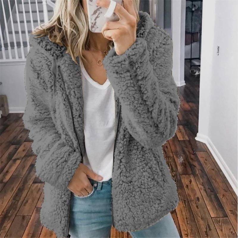 Women S Hooded Wool Blend Coat Autumn Winter Long Sleeve