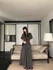 Niche Design Cross-strap Short-sleeved Dress Summer Femininity High-end Feeling Waist and Thin A-shaped Long Skirt