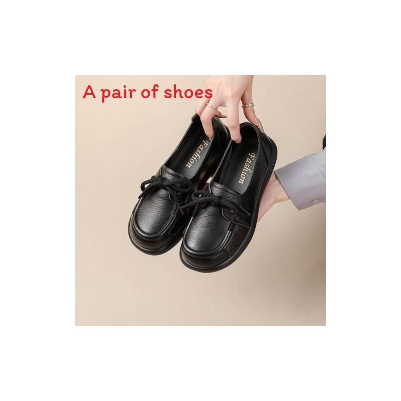 French Style Leather Shoes For Women With Breathable Hollow Design Comfortable Flat Shoes For Summer And Spring