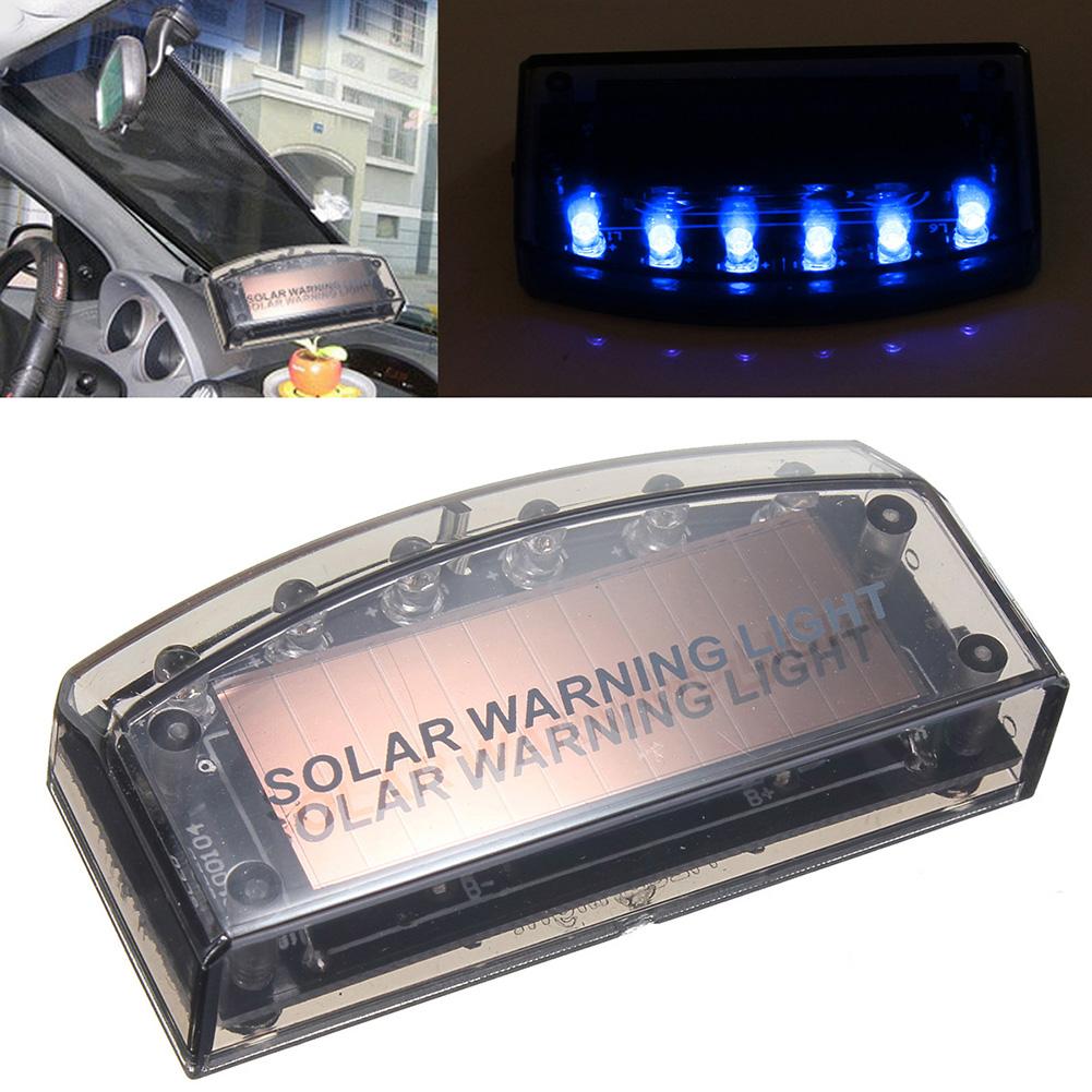 6 Led Car Alarm Warning Light Solar Powered Car Alarm Light Solar Simulated Dummy Led Car Alarm Flashing Light Caution Led Lamp China Mainland