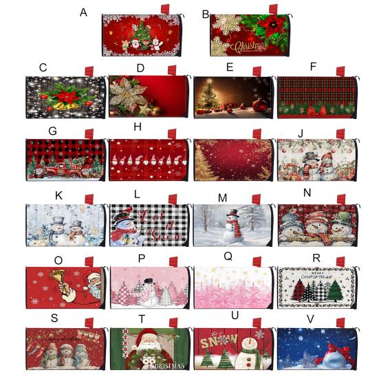 Winter Magnetic Mailbox Cover Standard Size 18 X 21in Merry Christmas Mailbox Wraps Cover Holiday Post Letter Box Cover for Outdoor Garden Yard Decor