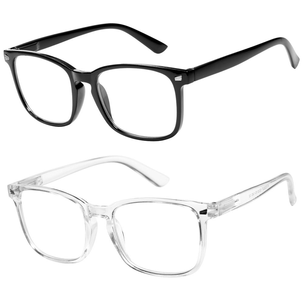 2PCS Multifocal Progressive Reading Glasses for Men & Women Blue Light Blocking Bifocal Presbyopia Glasses (+1.0 to +3.0)