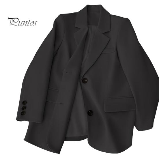 

Женский костюм, весенне-осенний женский топ, офисный женский пиджак, свободный крой, тонкая куртка с воротником с лацканами, пальто для работы, отдыха M чёрный