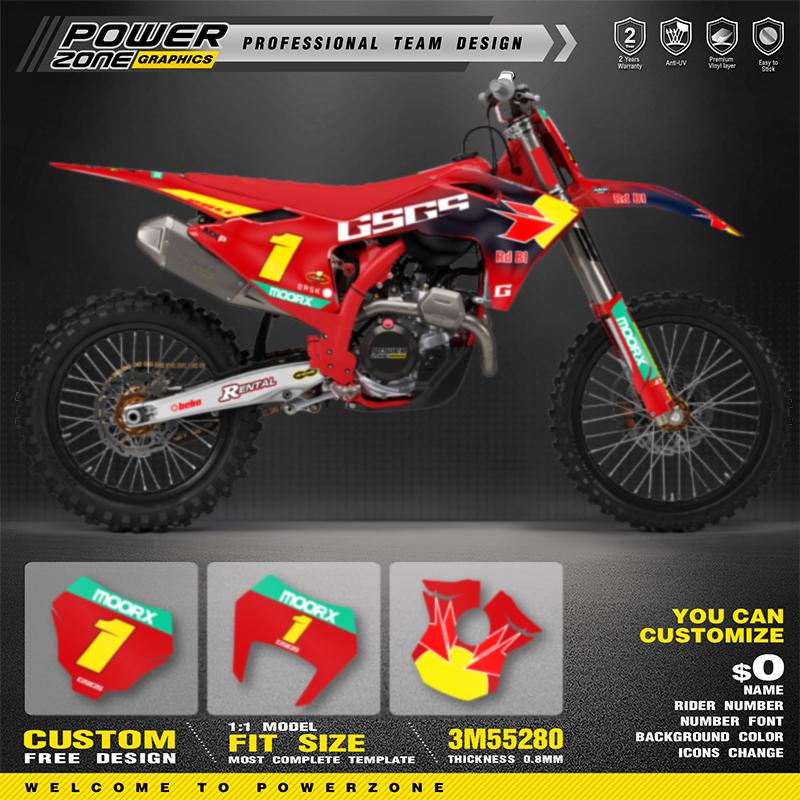 PowerZone For GASGAS EC MC 2024 2025 2026 300cc Motorcycle Decal Sticker Custom Team Graphics Backgrounds Decals Stickers Kit