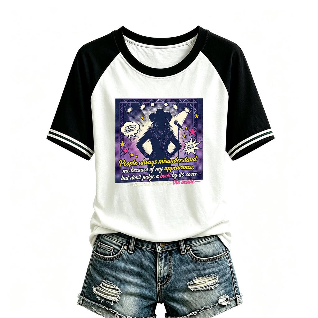 Women's Casual Short Sleeve Neck Printed T-Shirt