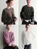 Women's Winter Soft Cashmere Knit Sweater - Round Neck, Silhouette Design