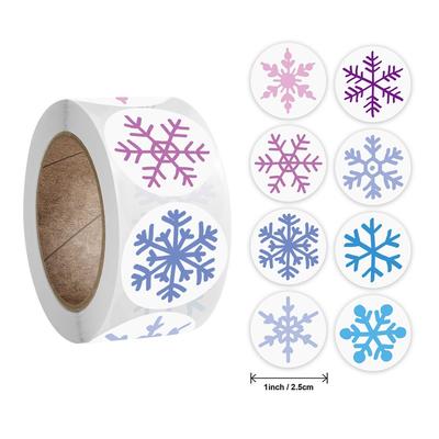 50-500 Stuks Vrolijk Kerstfeest Stickers Kleur Sneeuwvlok Sticker Ontwerp Etiketten Voor Kerstcadeau Decor Etiketten Scrapbooking Briefpapier