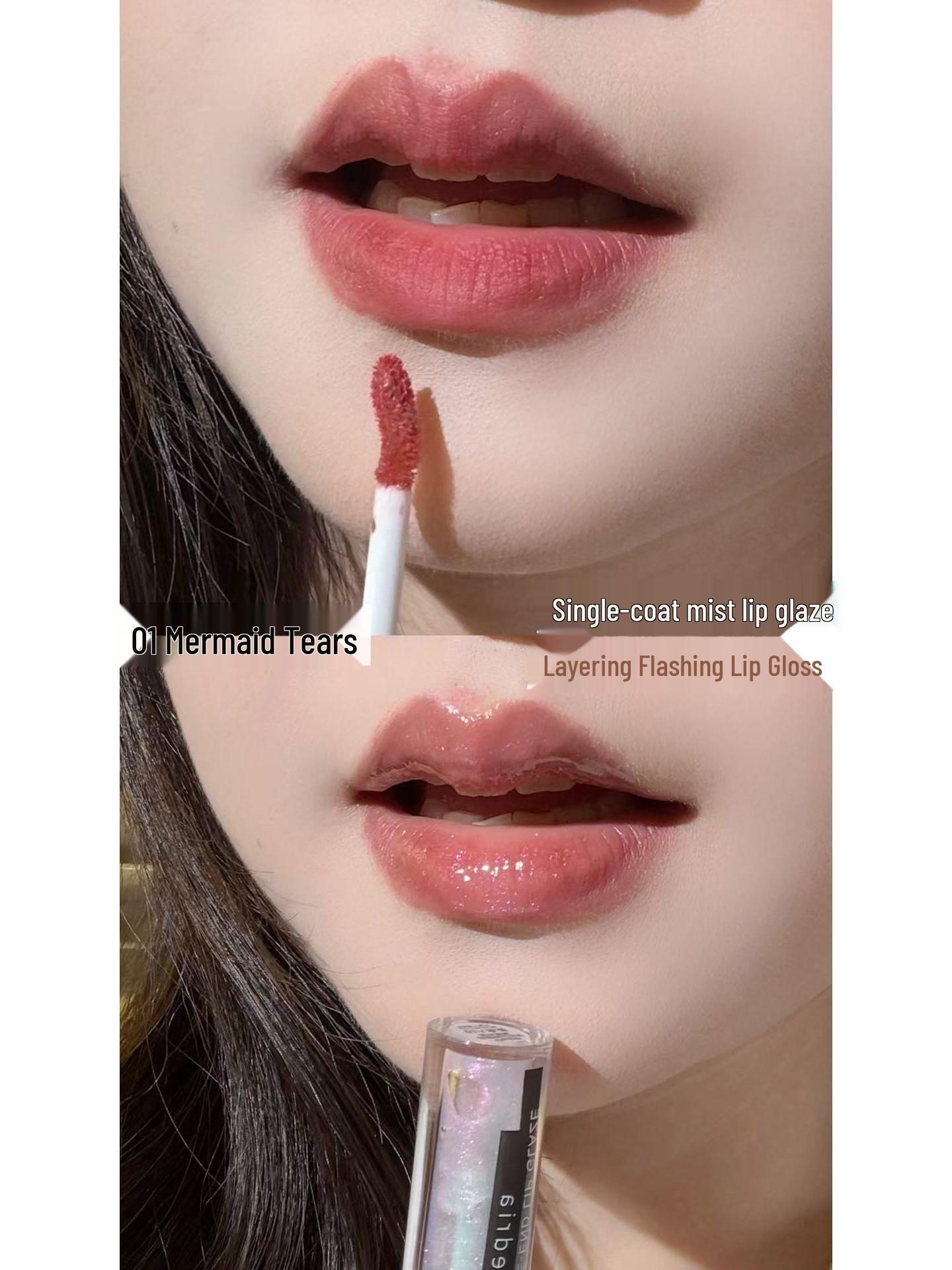 

Cedria Dairui Color-Locking Lip Glaze: Moisturizing Glass Lip Gloss, Mirror Finish, Long-Lasting. 1.5g x 2