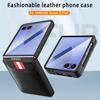 For Samsung Galaxy Z Flip7 5G Case Litchi Texture PU+PC Phone Cover with Screen/Lens Film