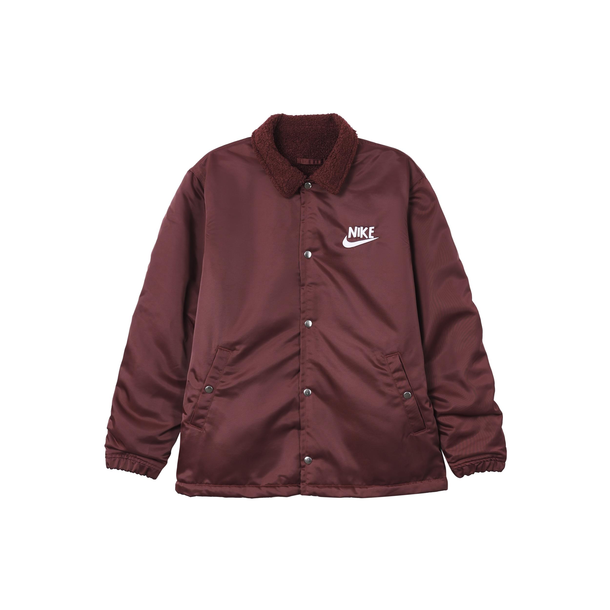 Nike Lined winterized coach jacket Maroon Men s DQ4192-638 S