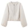 European and American Style, New Women's Clothing, Fashionable Versatile Round Neck Soft Short Bomber Jacket