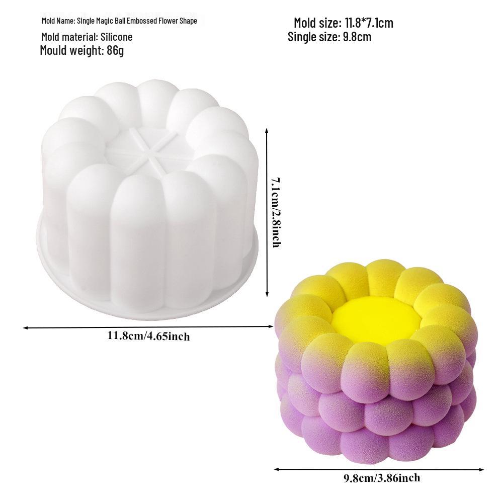 6-Cavity Flower & Heart Silicone Mousse Mold for Chocolate and Cakes