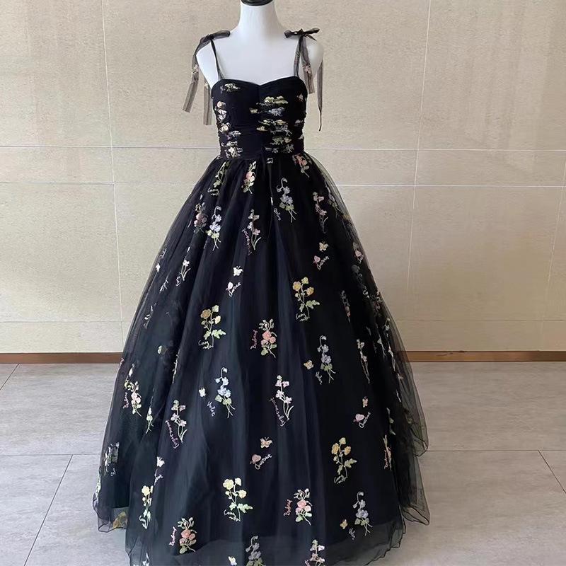 Women's Temperament Halter Banquet Dresses Elegant Midi Waist Breasted Long Dresses
