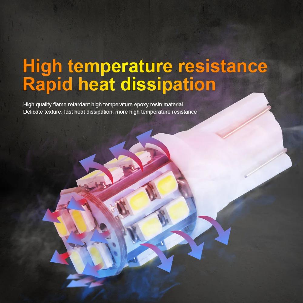 10 X W5W T10 LED Bulbs No Error 1206 20SMD 194 168 LED Car Interior Map Dome Lights Parking Light Wide Lamp Auto Led Signal Lamp