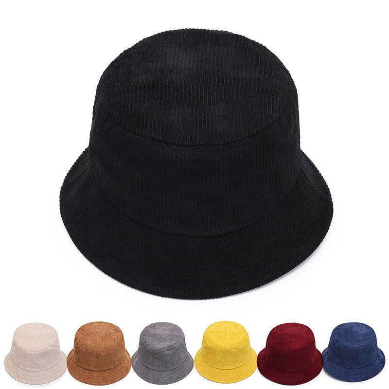 Corduroy Fisherman Hat Women Korean Style Autumn Winter Bucket Hat Warm Windproof Japanese Style Casual Versatile Solid