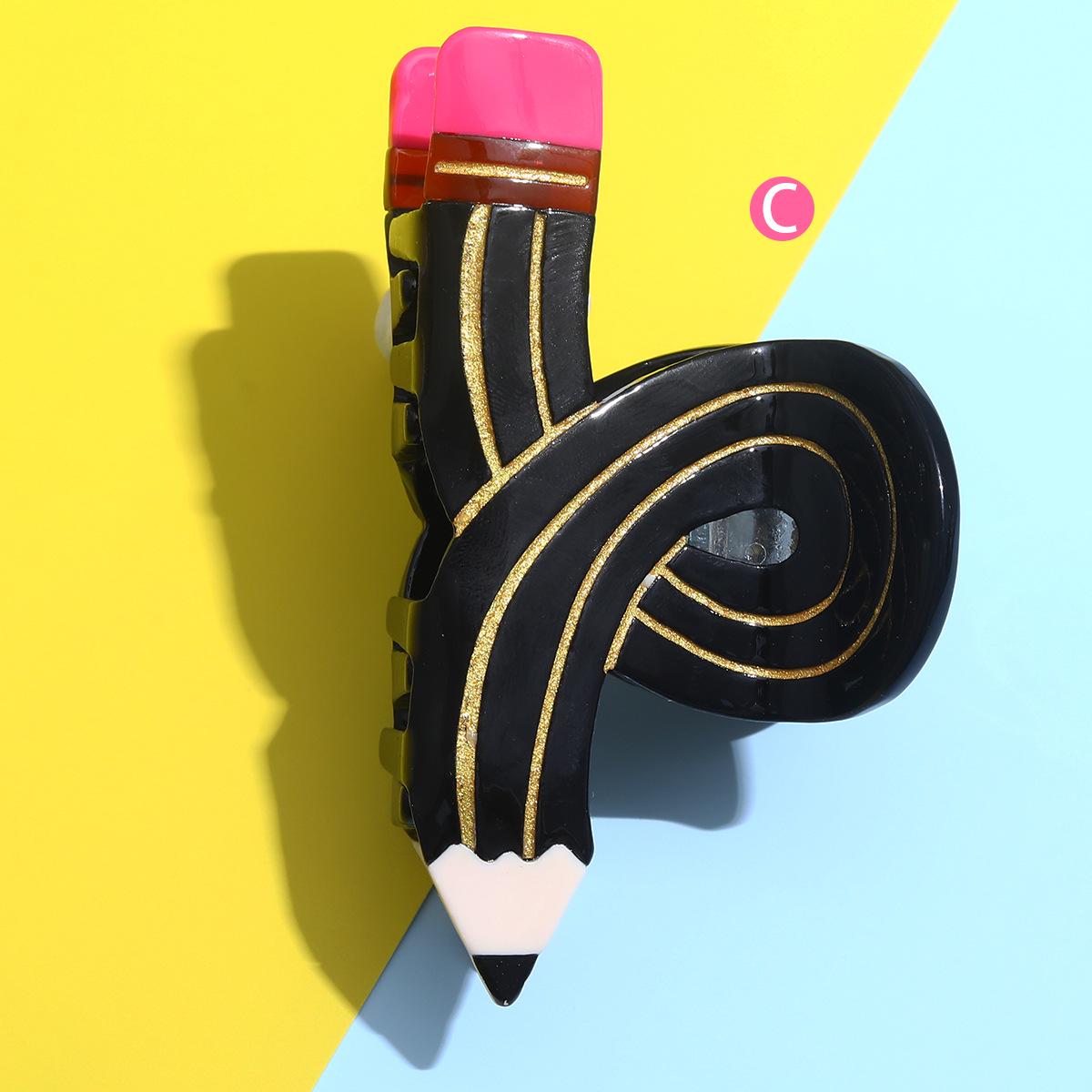 

Нишевая скрученная ацетатная заколка-карандаш для волос - Универсальная креативная заколка-акула для хвостиков