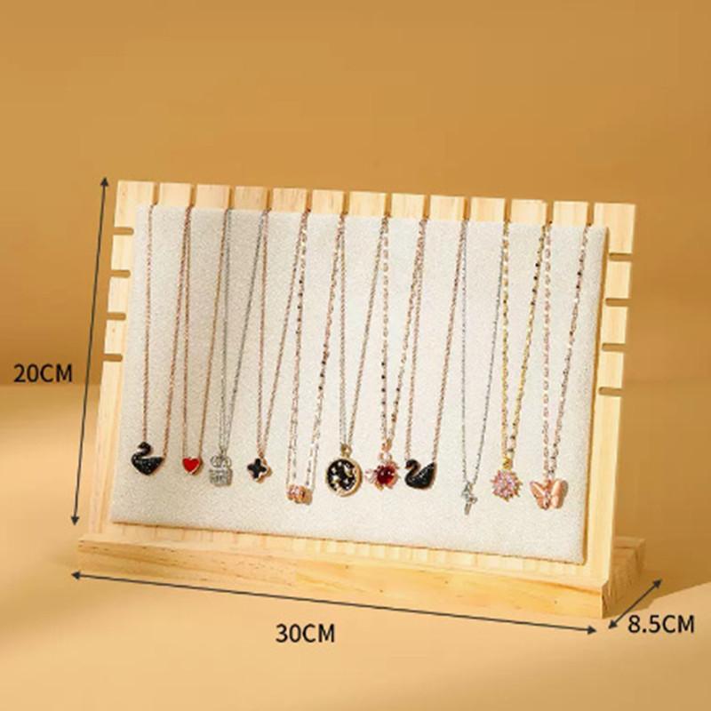 Jewelry Display Stand Necklace Hanging Rack Bamboo Wood Jewelry Stand Bracelet Storage Rack Sweater Chain Display Stand Stall