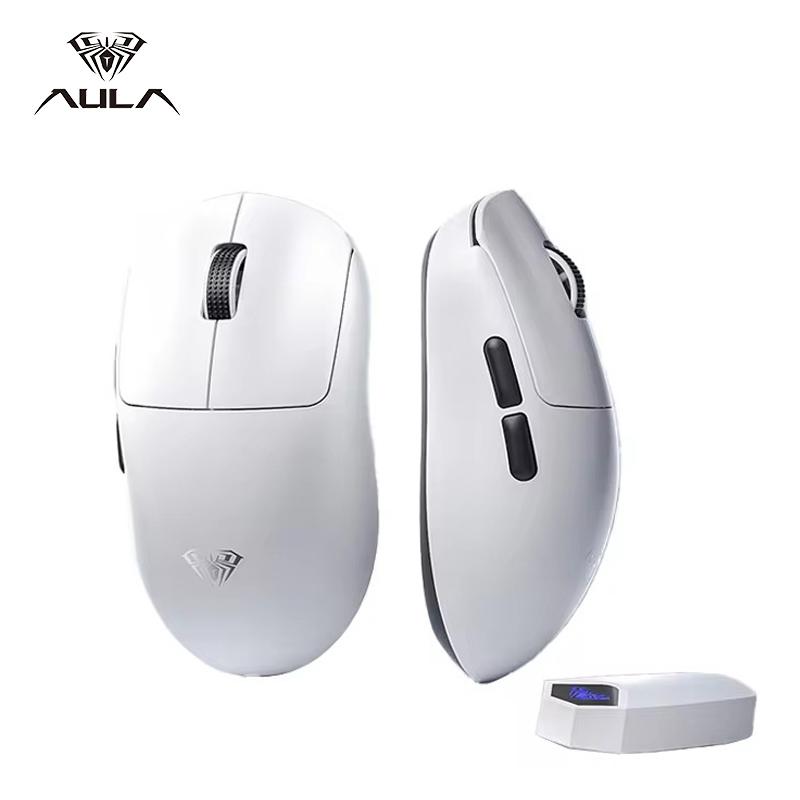 

AULA SC800 Gaming Mouse USB-C Wired/2.4G 37g Lightweight 8K Paw3395 Sensor Customized Mice PC E-Sports Gamer Accessories Gifts білий