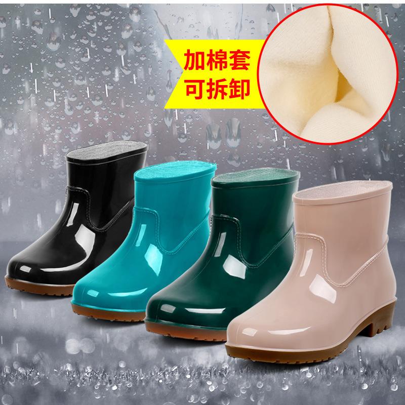 Kotníkové boty do deště Ženy Gumové Boty Pánské Bottine Dámské Slip-On Boty Zimní Plus Bavlna Pár Boty do deště Vodotěsné Pracovní boty