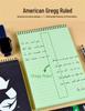 Kaisa Steno Pad: A5 Speed Writing Notebook with Green Inner Pages, 80 Sheets, Symmetrical Columns, Easy-Tear, Wide Line Spacing.