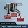Yi Pan Wall-Mounted 3-Way Washing Machine Faucet