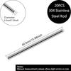 20Pcs Stainless Steel Round Rod DIY Craft, Smooth 40.6cm Shaft Rods for Industry Hobbies, Short