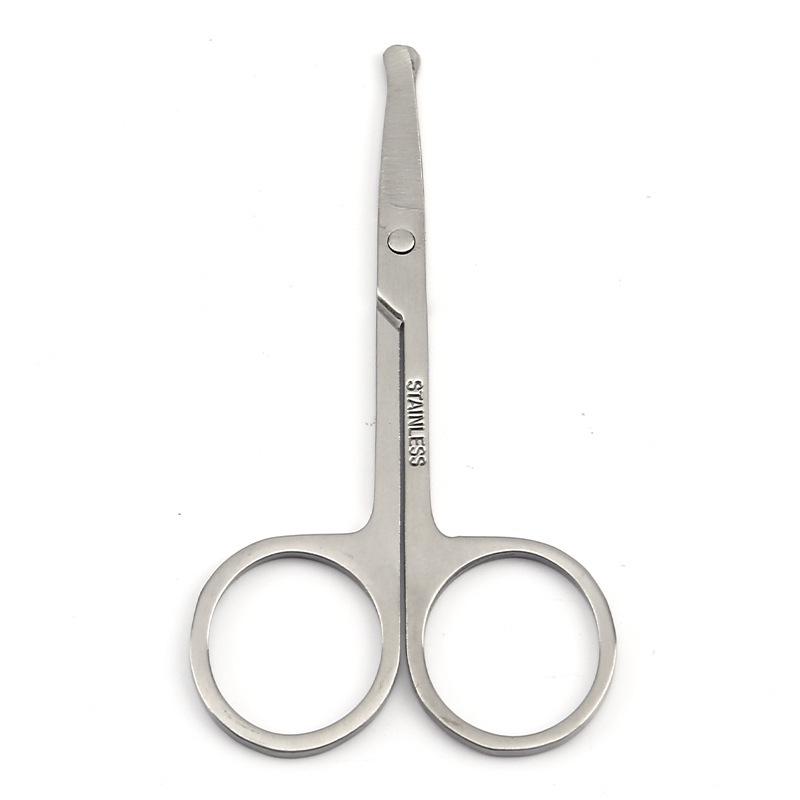 Round-Head Stainless Steel Eyebrow & Beard Trimming Scissors for Beauty & Nose Hair