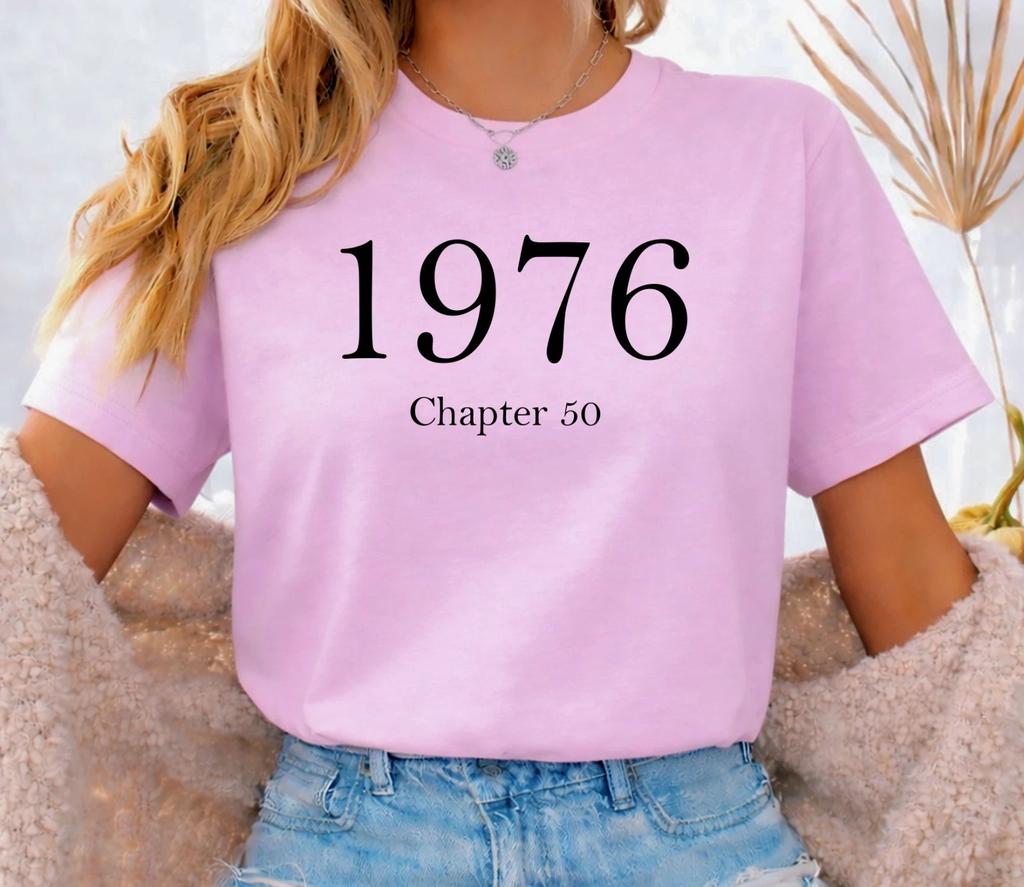Personalised 50th Birthday Queen Party Women T-Shirts 1976, Chapter 50