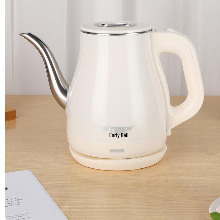 Genuine Long Spout Anti-Scald Electric Kettle - 304 Stainless Steel, Heat-Preserving, Durable, Ideal for Tea Brewing.