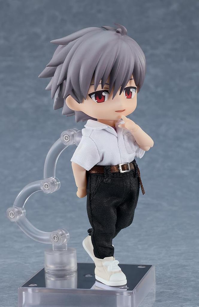 GOOD SMILE COMPANY Nendoroid Doll New Theatrical Edition Kaworu Nagisa and Plastic Painted Movable Figure Evangelion Non-Scale Fabric, Magnet,