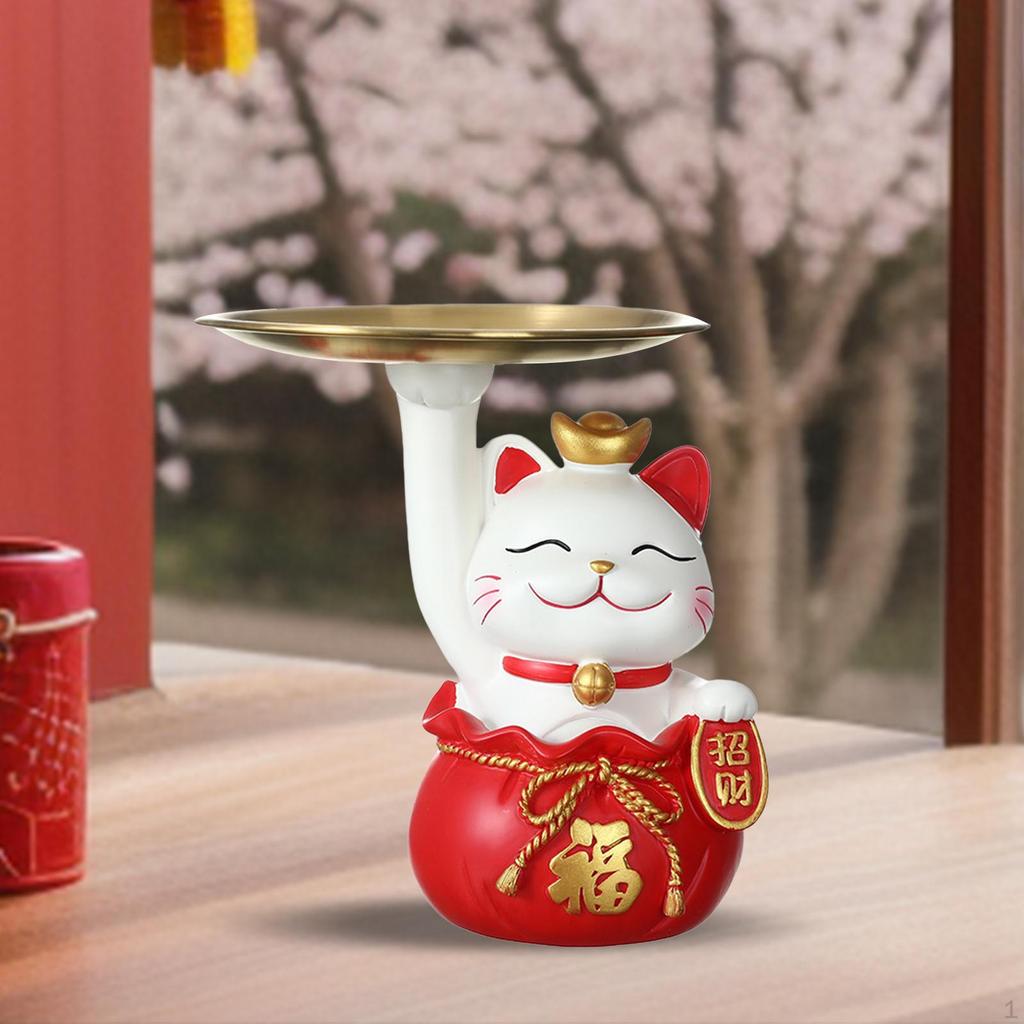 Cat Figurine Key Organizer Tray for Home Decor And Storage